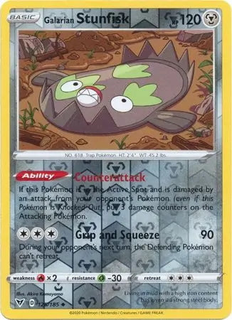 Vivid Voltage Galarian Stunfisk #125/185 reverse holo
